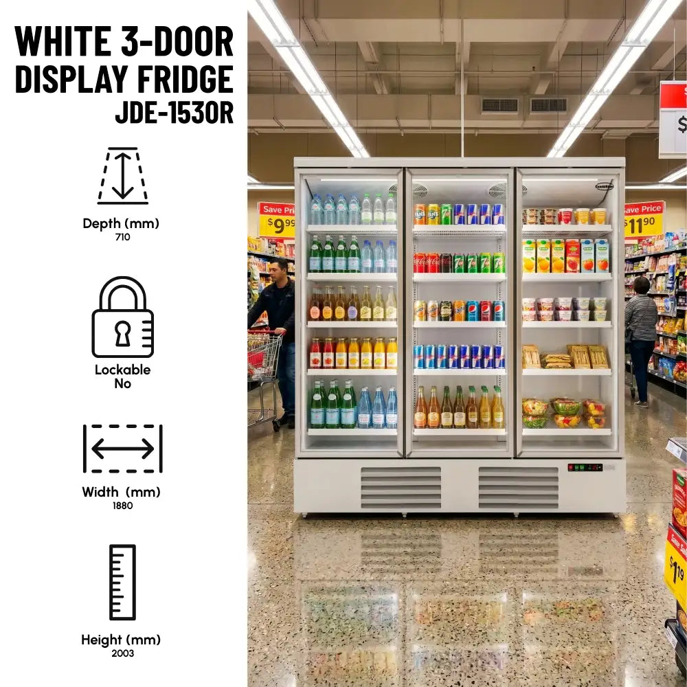 White 3-Door Display Fridge JDE-1530R