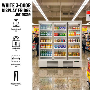 White 3-Door Display Fridge JDE-1530R
