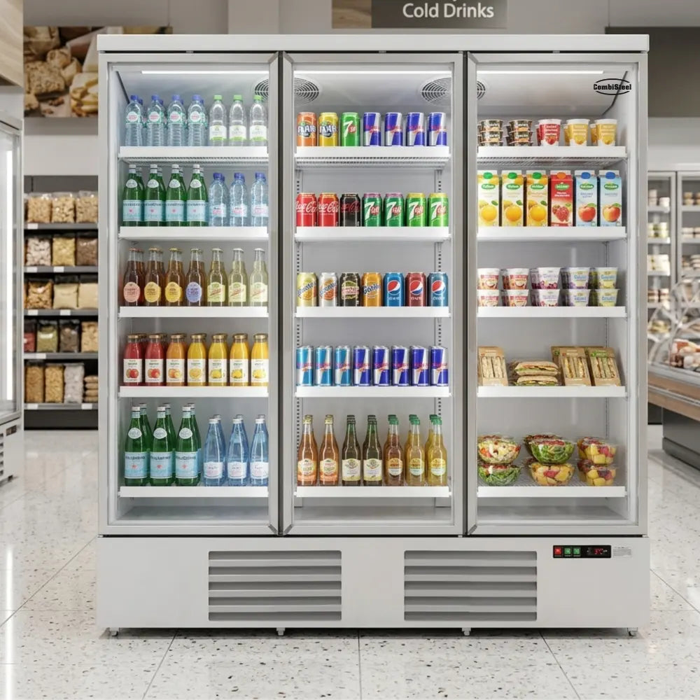 White 3-Door Display Fridge JDE-1530R