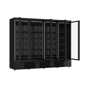 Black 4-Door Display Fridge JDE-2025R Bl