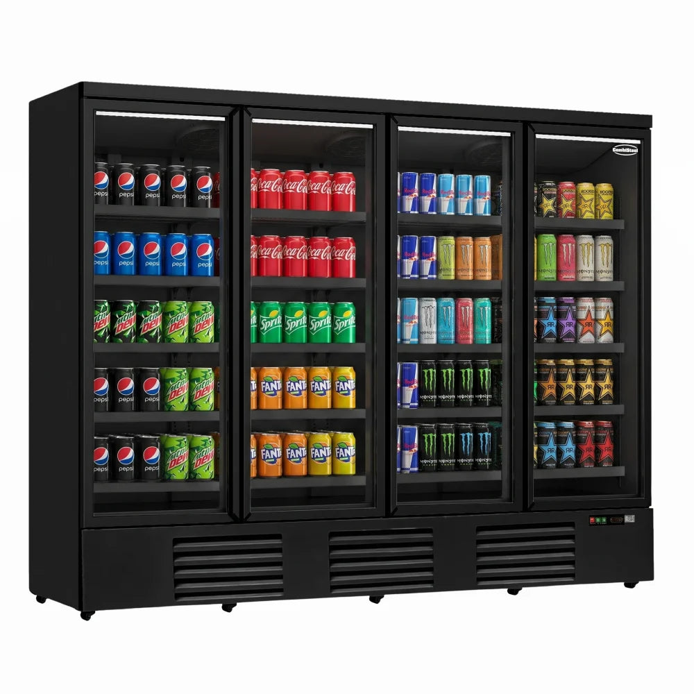 Black 4-Door Display Fridge JDE-2025R Bl