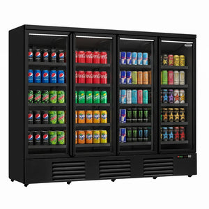 Black 4-Door Display Fridge JDE-2025R Bl