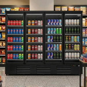 Black 4-Door Display Fridge JDE-2025R Bl