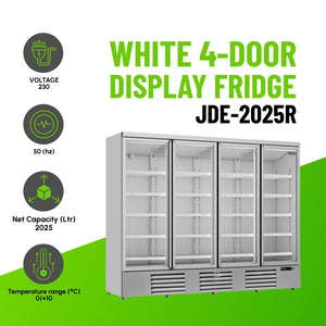 White 4-Door Display Fridge JDE-2025R