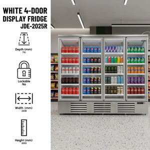 White 4-Door Display Fridge JDE-2025R