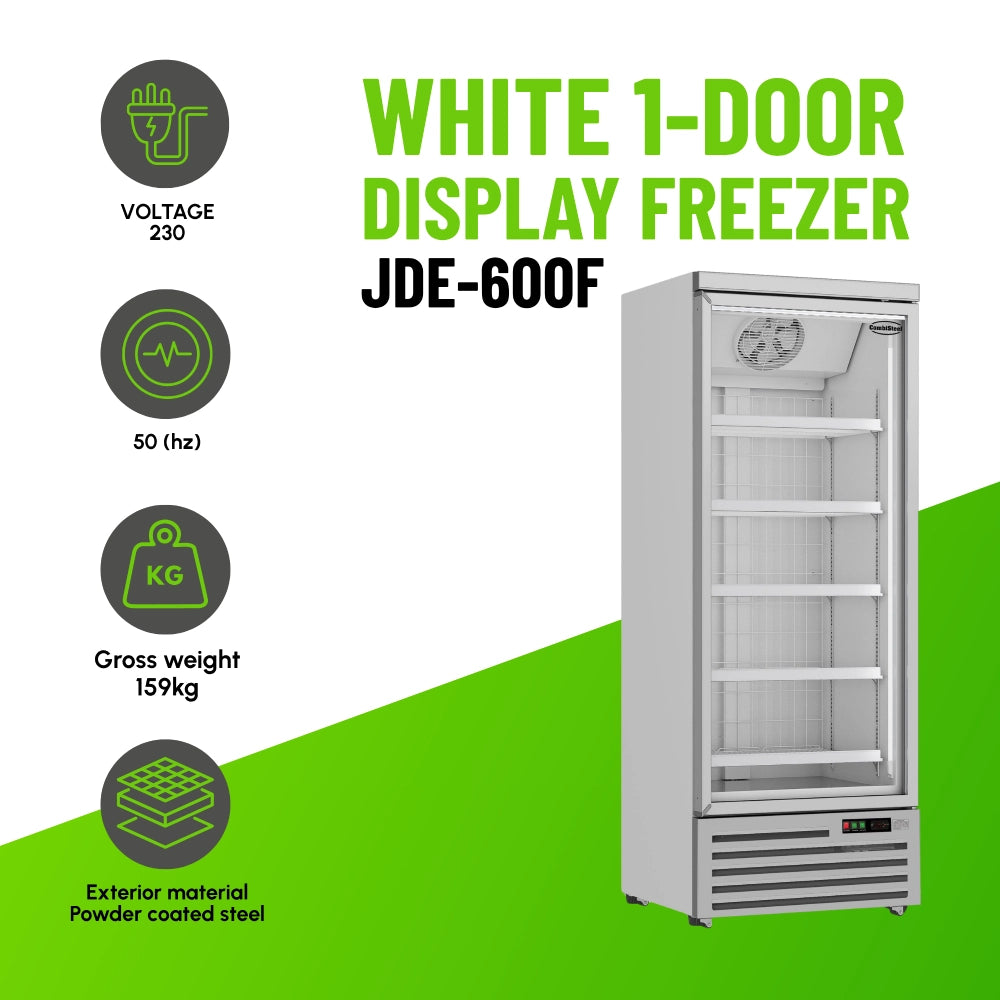 White 1-Door Display Freezer JDE-600F