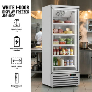 White 1-Door Display Freezer JDE-600F