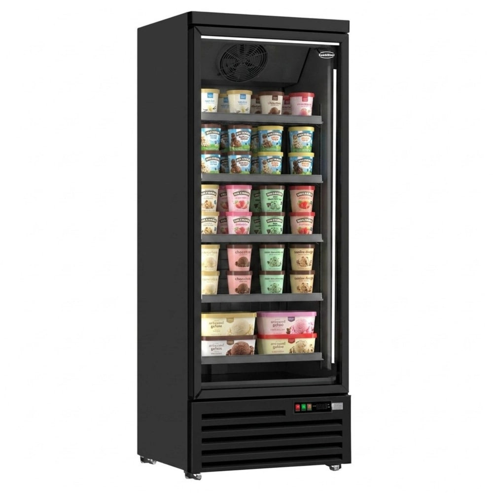 Black 1-Door Display Freezer JDE-600F Bl