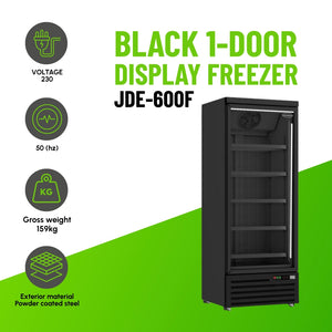 Black 1-Door Display Freezer JDE-600F Bl