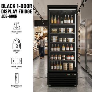 Black 1-Door Display Fridge JDE-600R