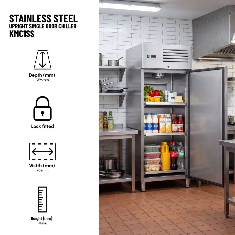 KMC1SS Single Door Upright Chiller