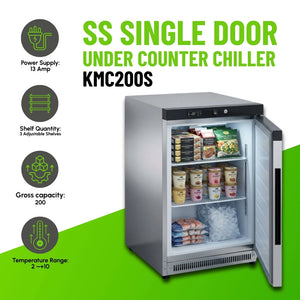 KMC200S Stainless-Steel Under-Counter Chiller
