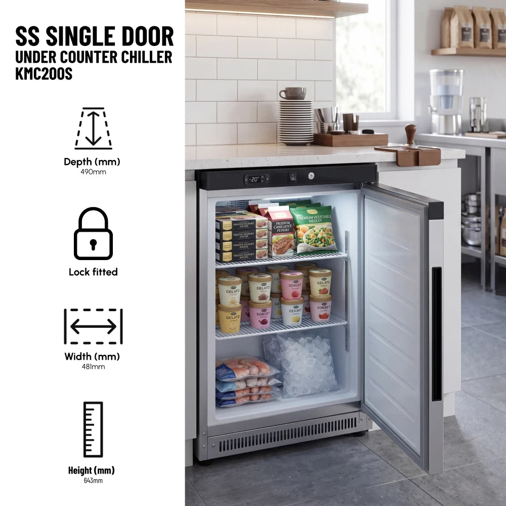 KMC200S Stainless-Steel Under-Counter Chiller