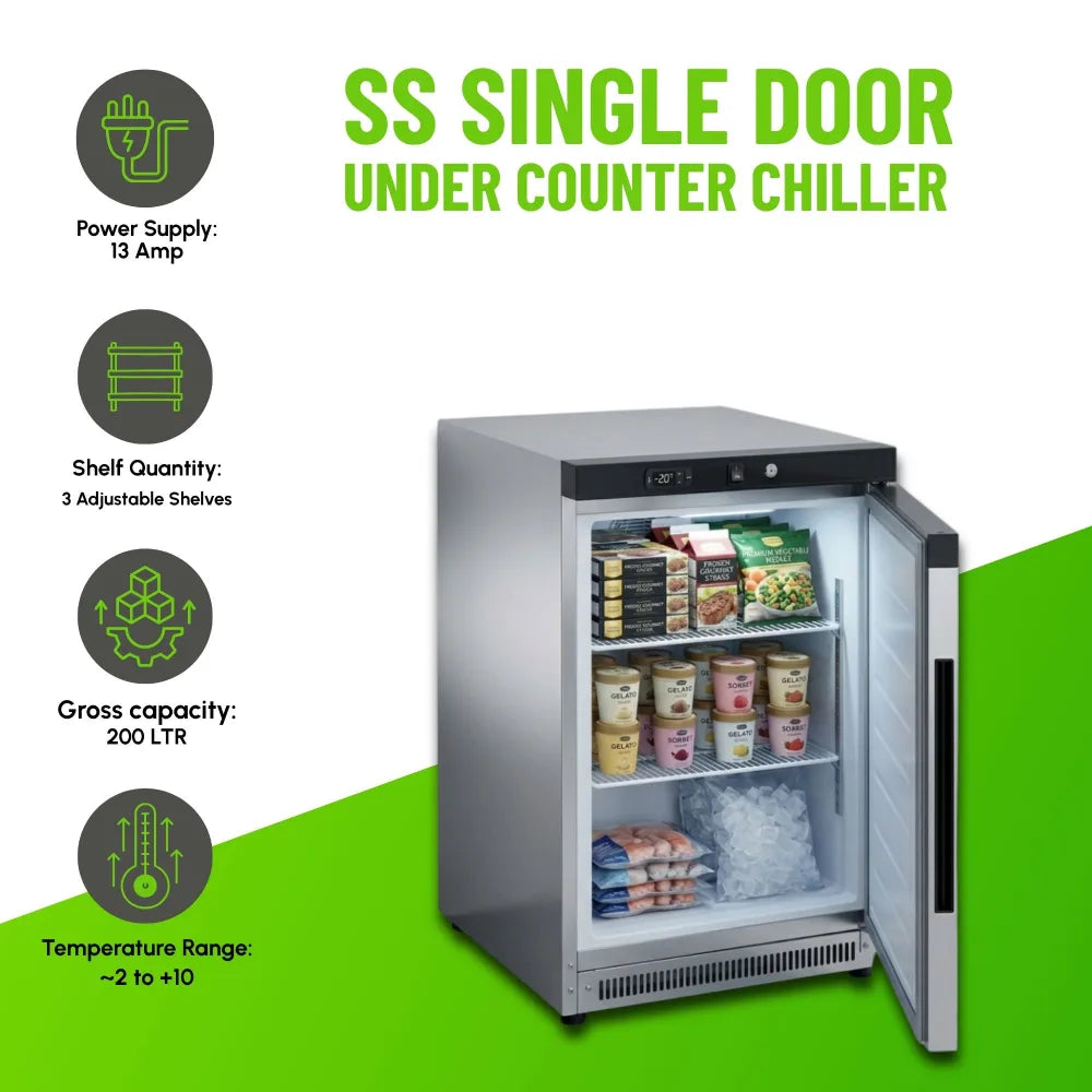 KMC200S Stainless-Steel Under-Counter Chiller
