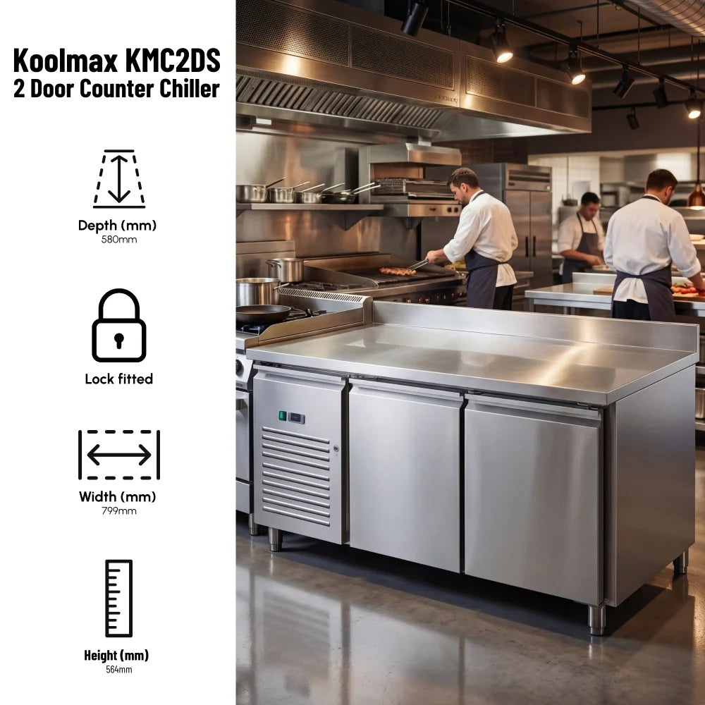KMC2DS Double Door Prep-Counter Chiller