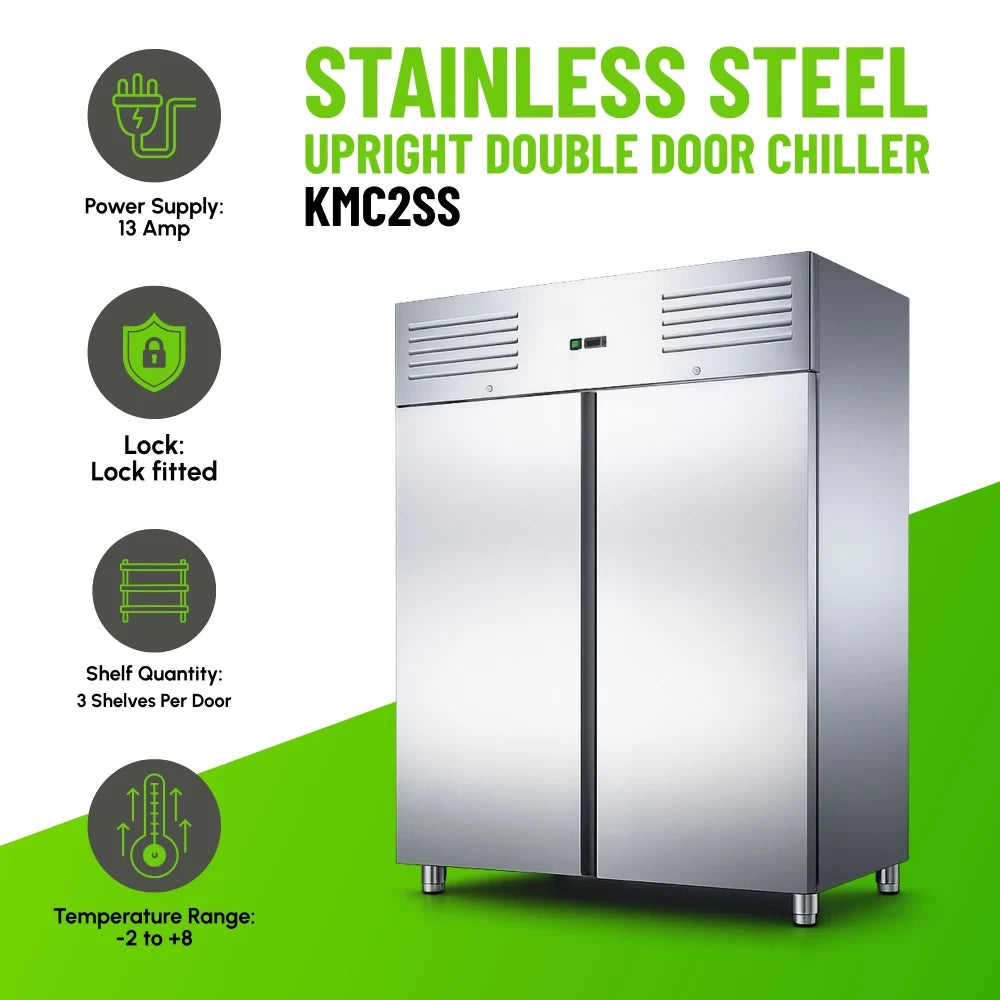 KMC2SS Double Door Upright Chiller