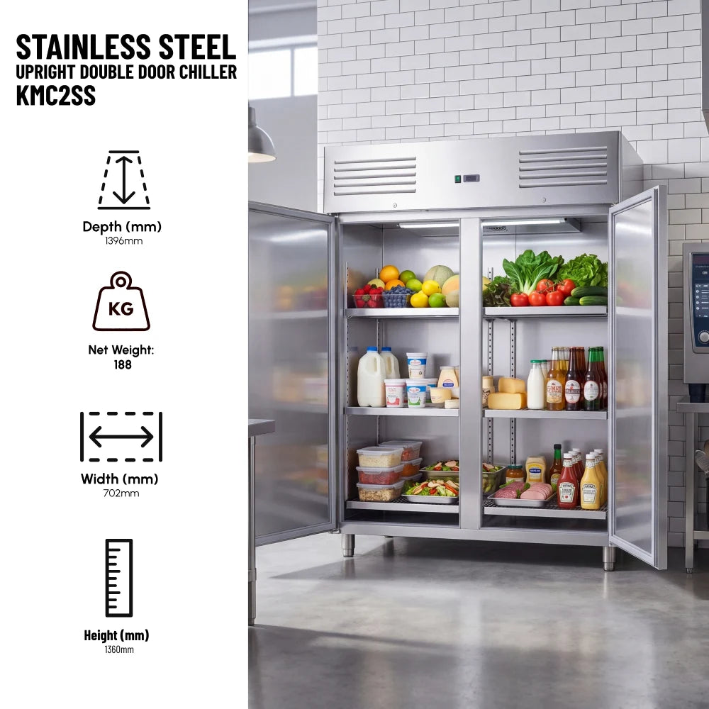 KMC2SS Double Door Upright Chiller
