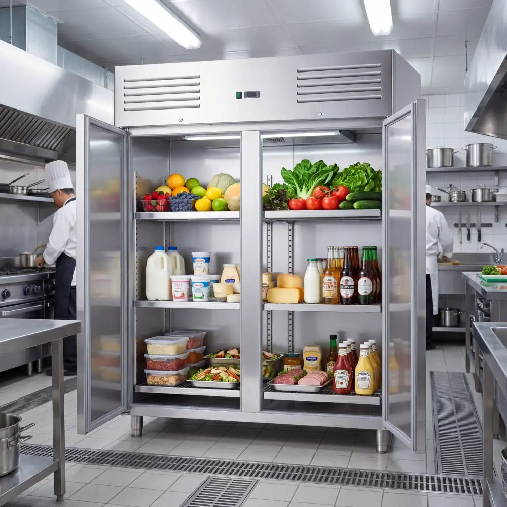 KMC2SS Double Door Upright Chiller