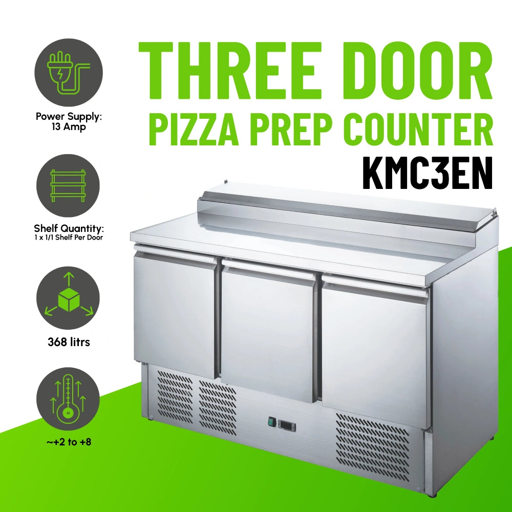 3-Door Pizza Prep Counter Chiller