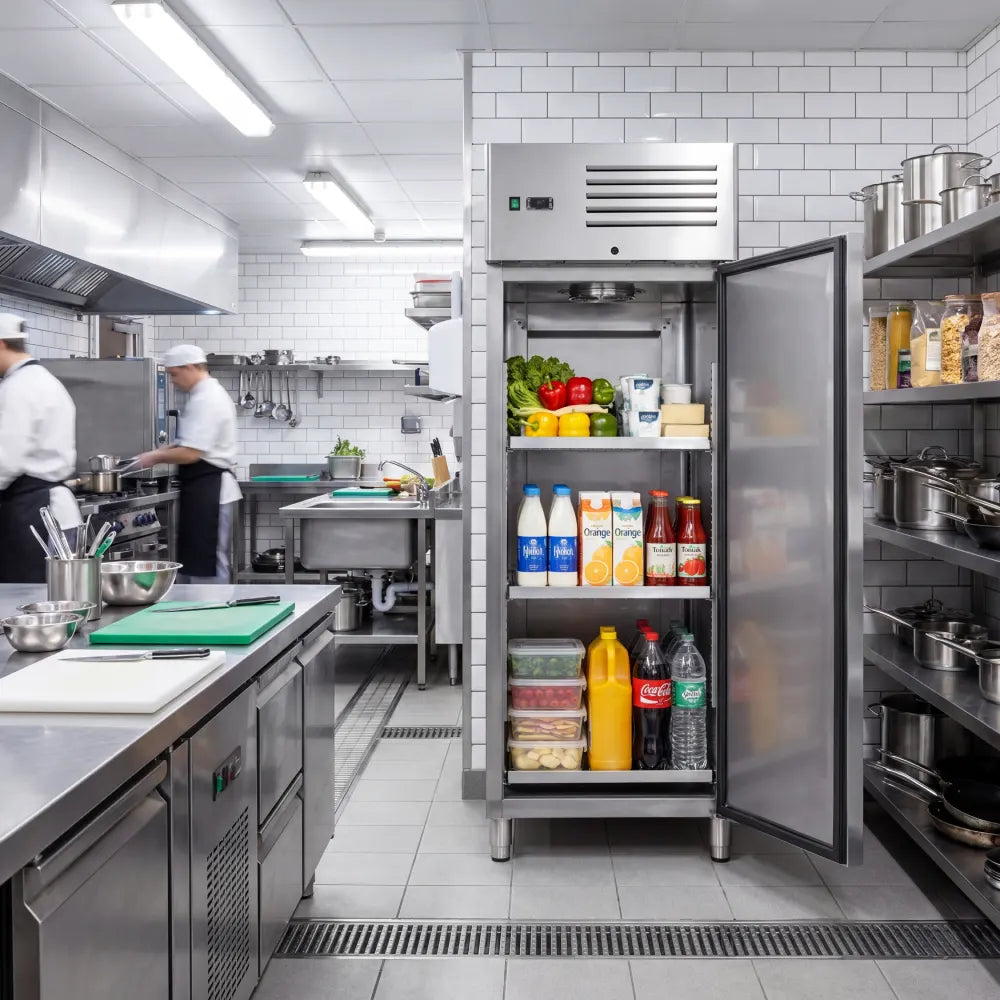 KMC400 Single Door White Upright Chiller