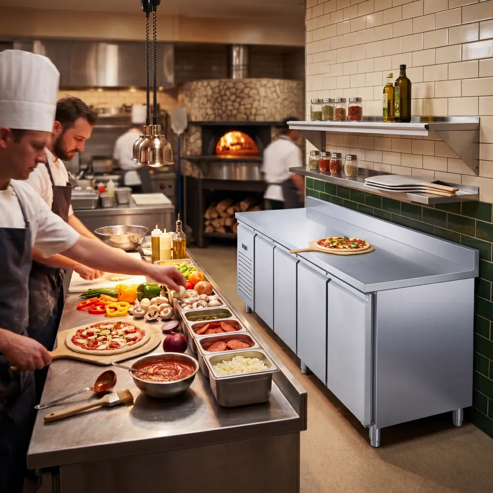 KMC4DS Four Door Prep-Counter Chiller
