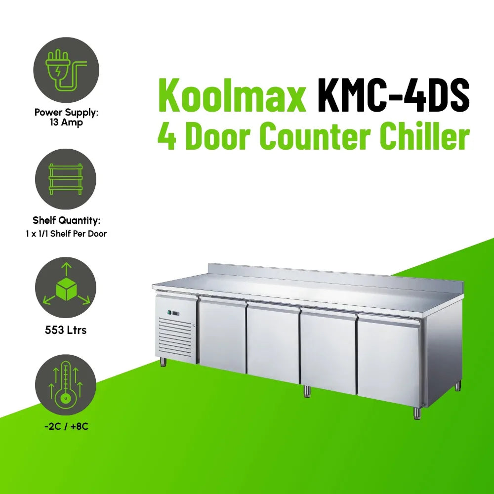 KMC4DS Four Door Prep-Counter Chiller
