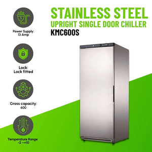 KMC600S Single Door Upright Chiller Stainless-Steel