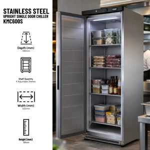 KMC600S Single Door Upright Chiller Stainless-Steel
