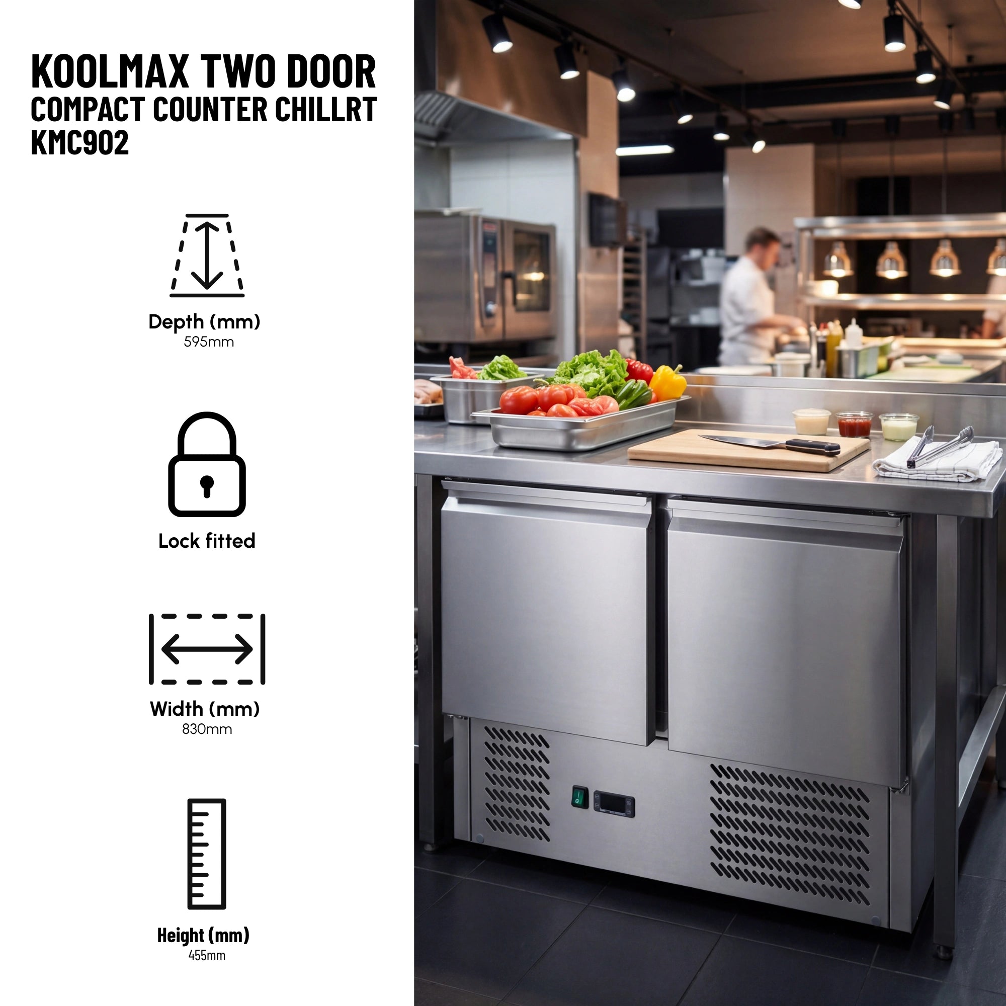 KMC902 Two Door Compact Counter Chiller