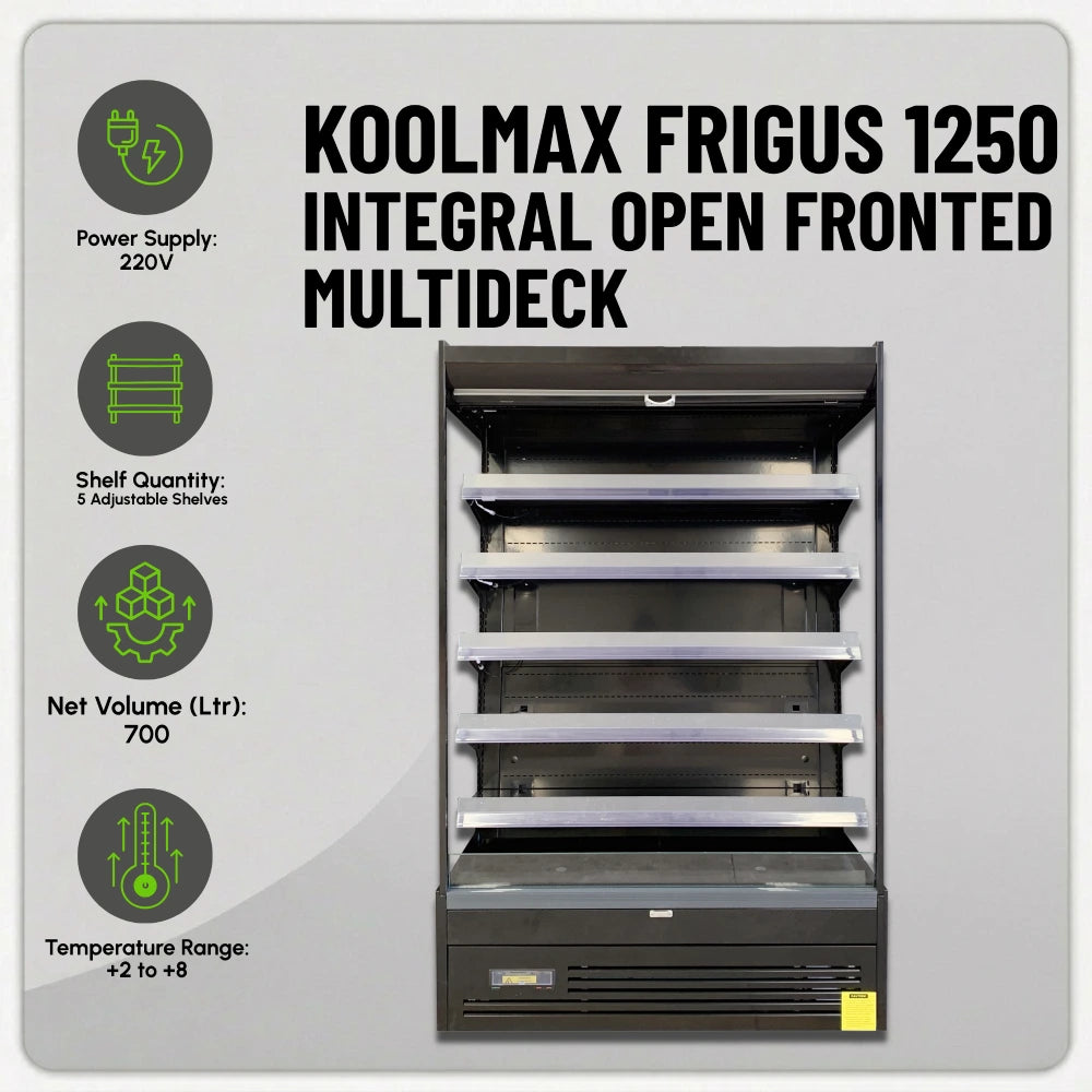 Koolmax FRIGUS 1250 Integral Open Fronted Multidecks Black