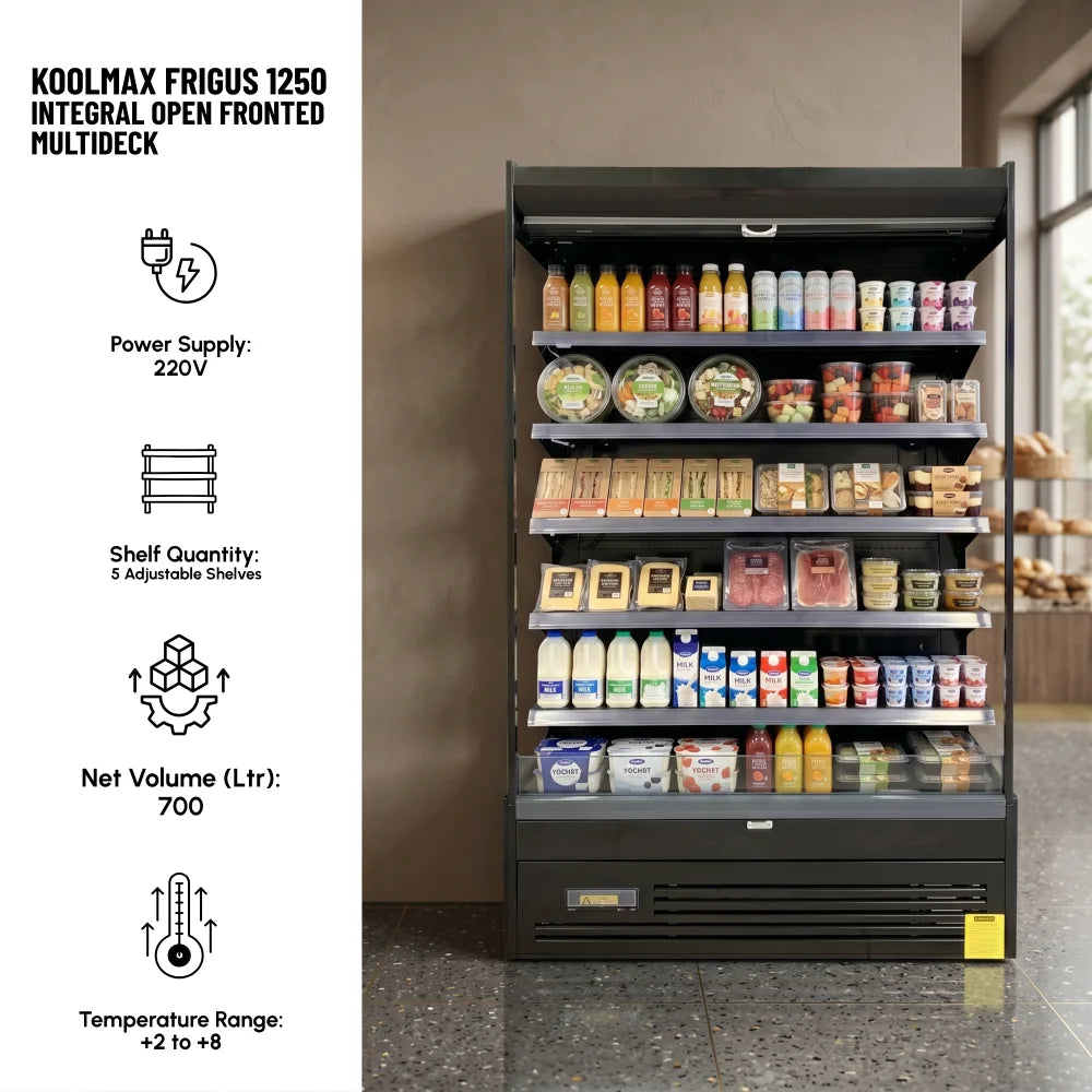 Koolmax FRIGUS 1250 Integral Open Fronted Multidecks Black