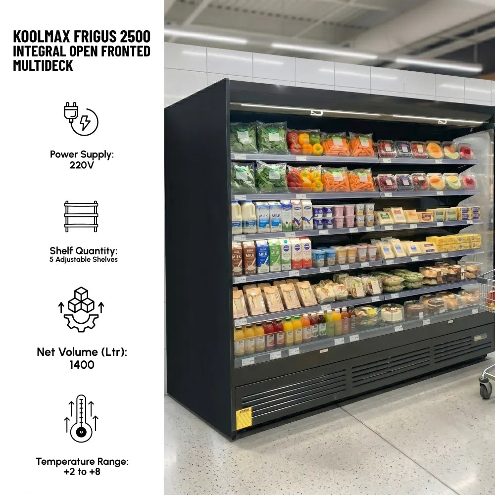 Koolmax FRIGUS 2500 Integral Open Fronted Multidecks Black