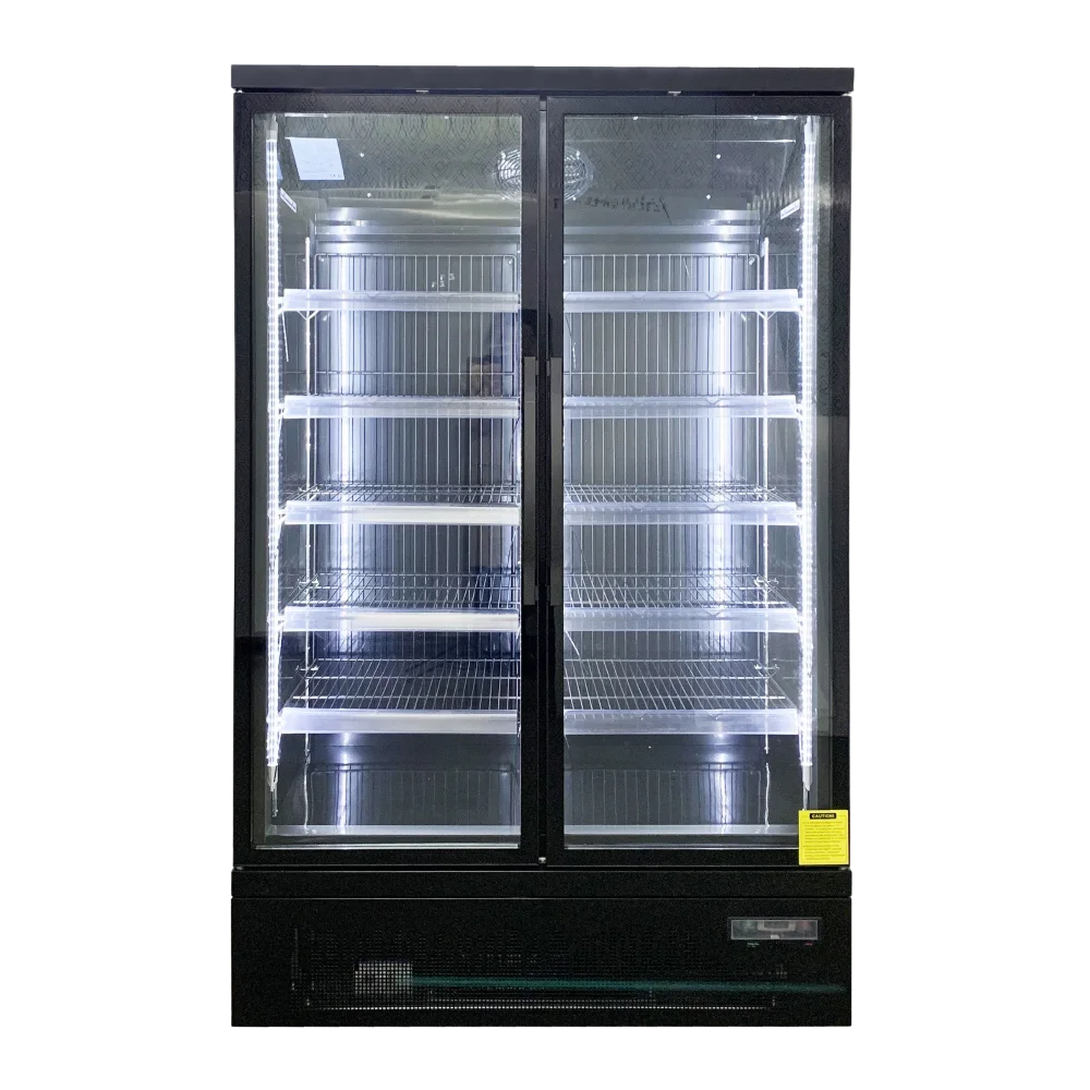 Koolmax KMC1300G Black 2 Glass Door Upright Chiller
