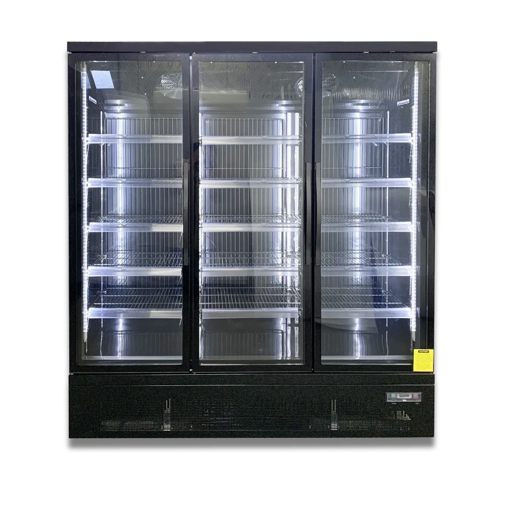 Koolmax KMC2000G Black 3 Glass Door Upright Chiller