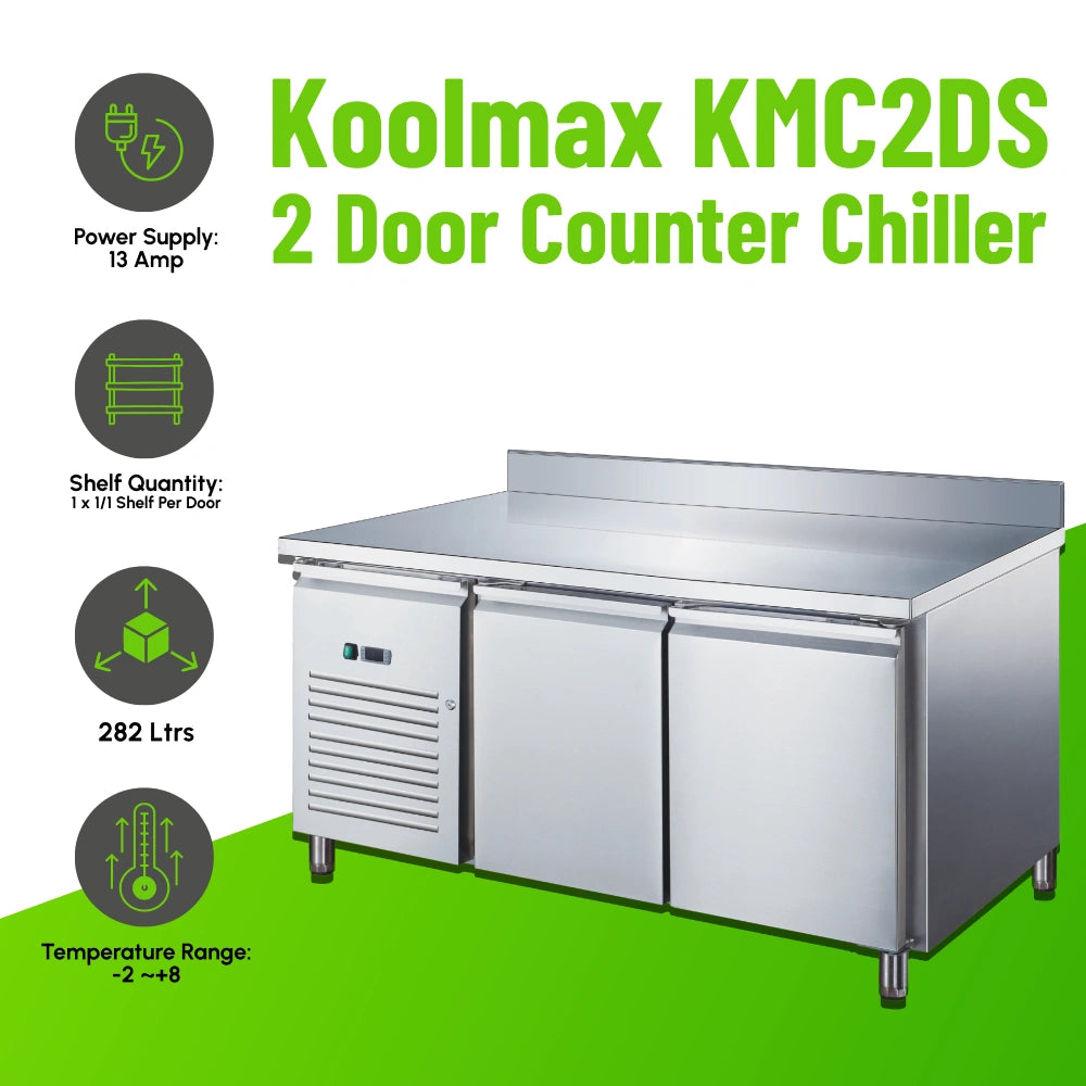 Koolmax KMC2DS Double Door Prep-Counter Chiller