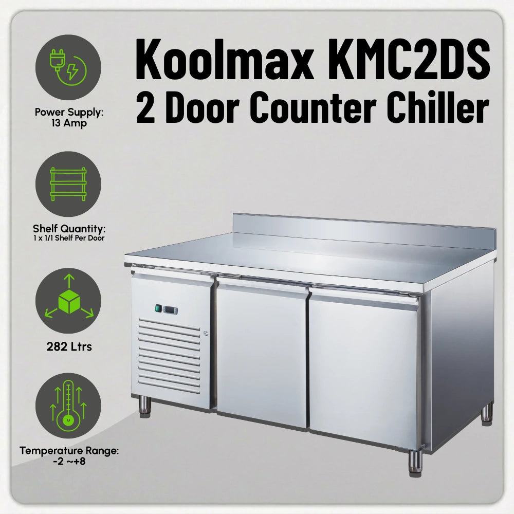 Koolmax KMC2DS Double Door Prep-Counter Chiller