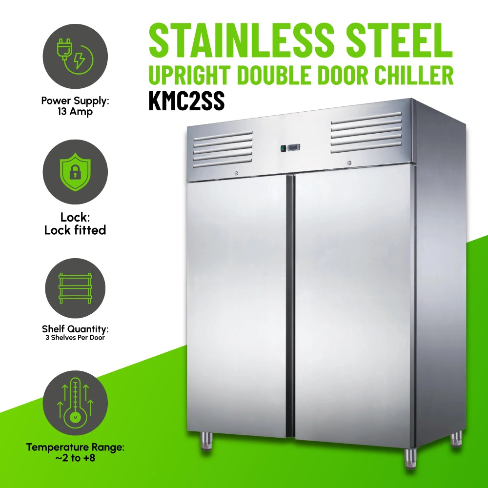 Koolmax KMC2SS Double Door Upright Chiller