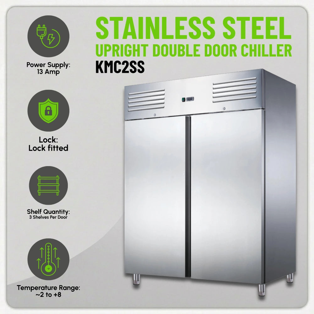 Koolmax KMC2SS Double Door Upright Chiller