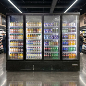 Koolmax KMC3000G Black 4 Glass Door Upright Chiller