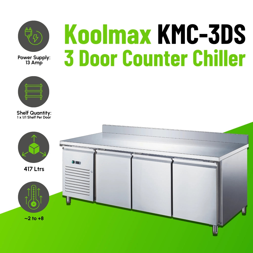 Koolmax KMC3DS Triple Door Prep-Counter Chiller