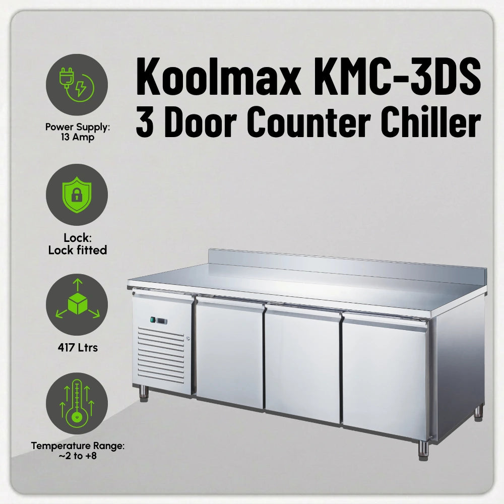 Koolmax KMC3DS Triple Door Prep-Counter Chiller
