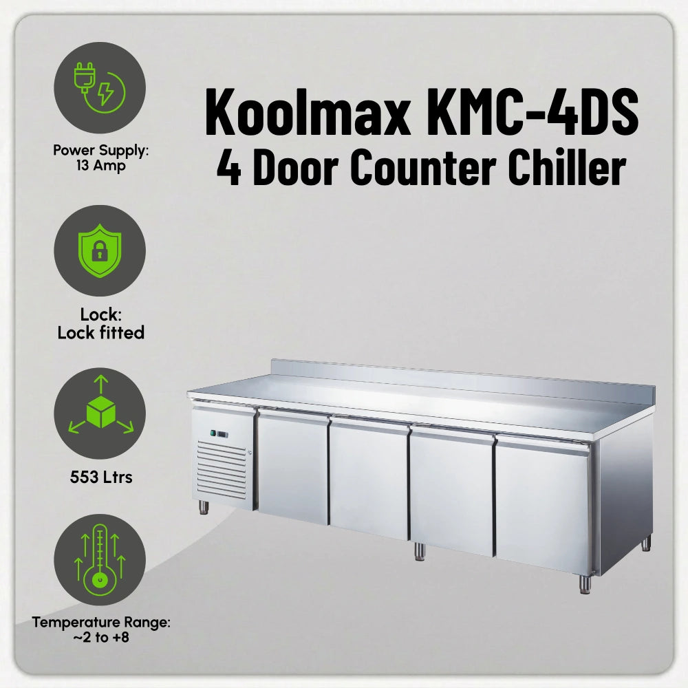 Koolmax KMC4DS Four Door Prep-Counter Chiller