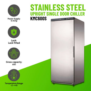 Koolmax KMC600S Single Door Upright Chiller Stainless-Steel