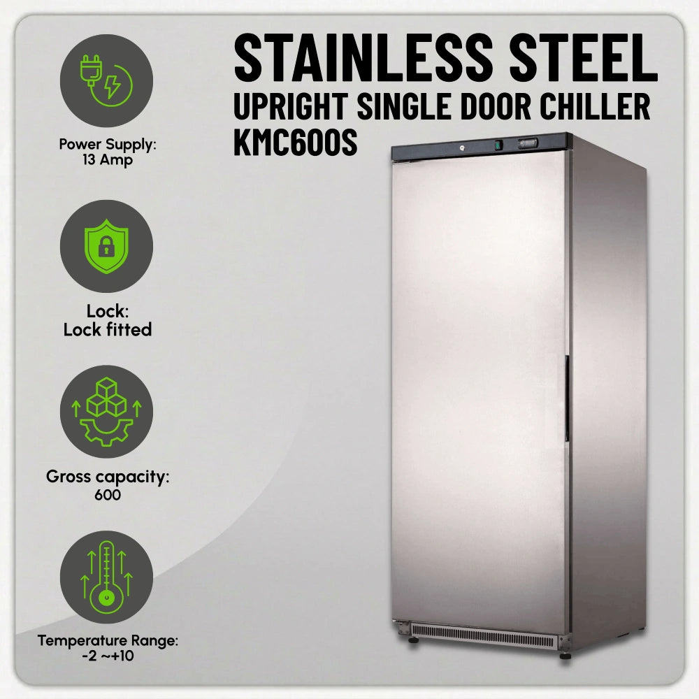 Koolmax KMC600S Single Door Upright Chiller Stainless-Steel