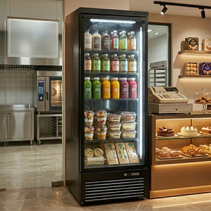Koolmax KMC700G Black Single Glass Door Upright Chiller