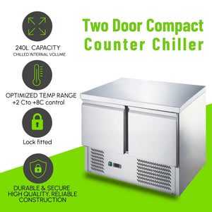 Koolmax KMC902 Two Door Compact Counter Chiller