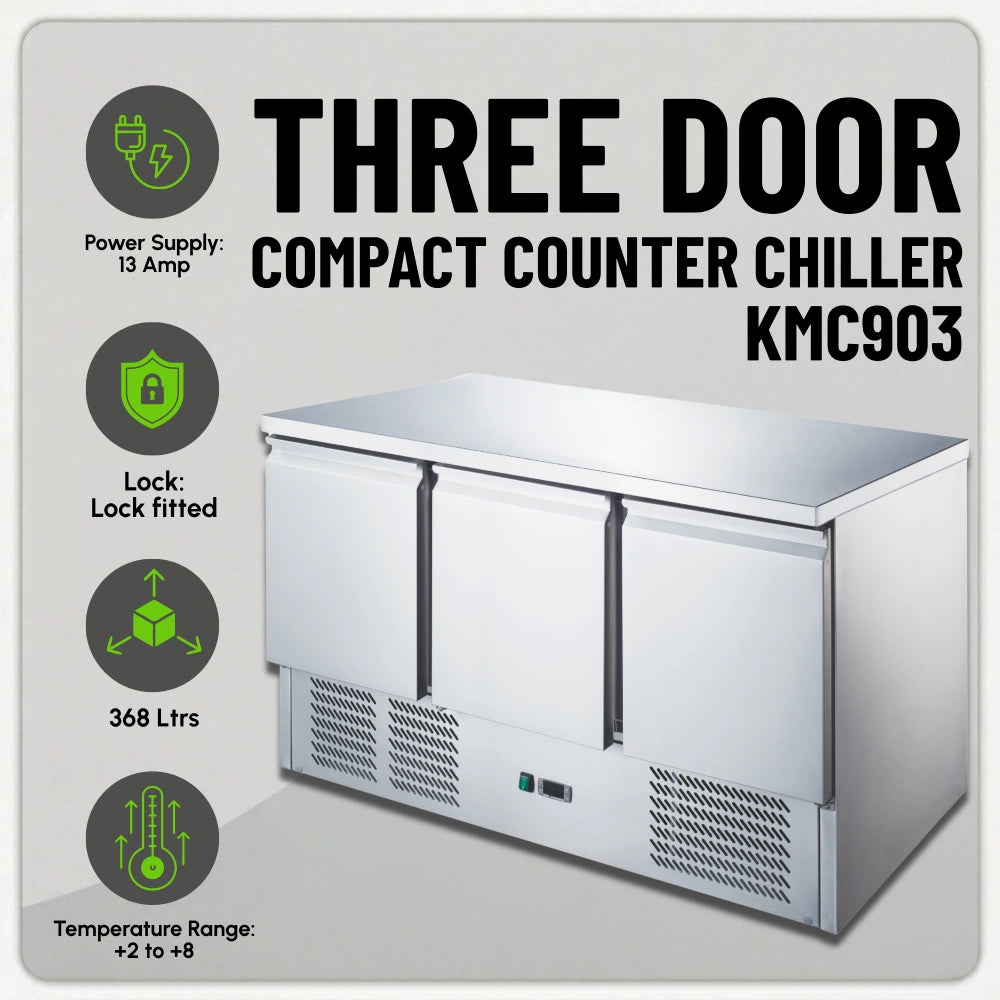 Koolmax KMC903 3 Door Compact Counter Chiller