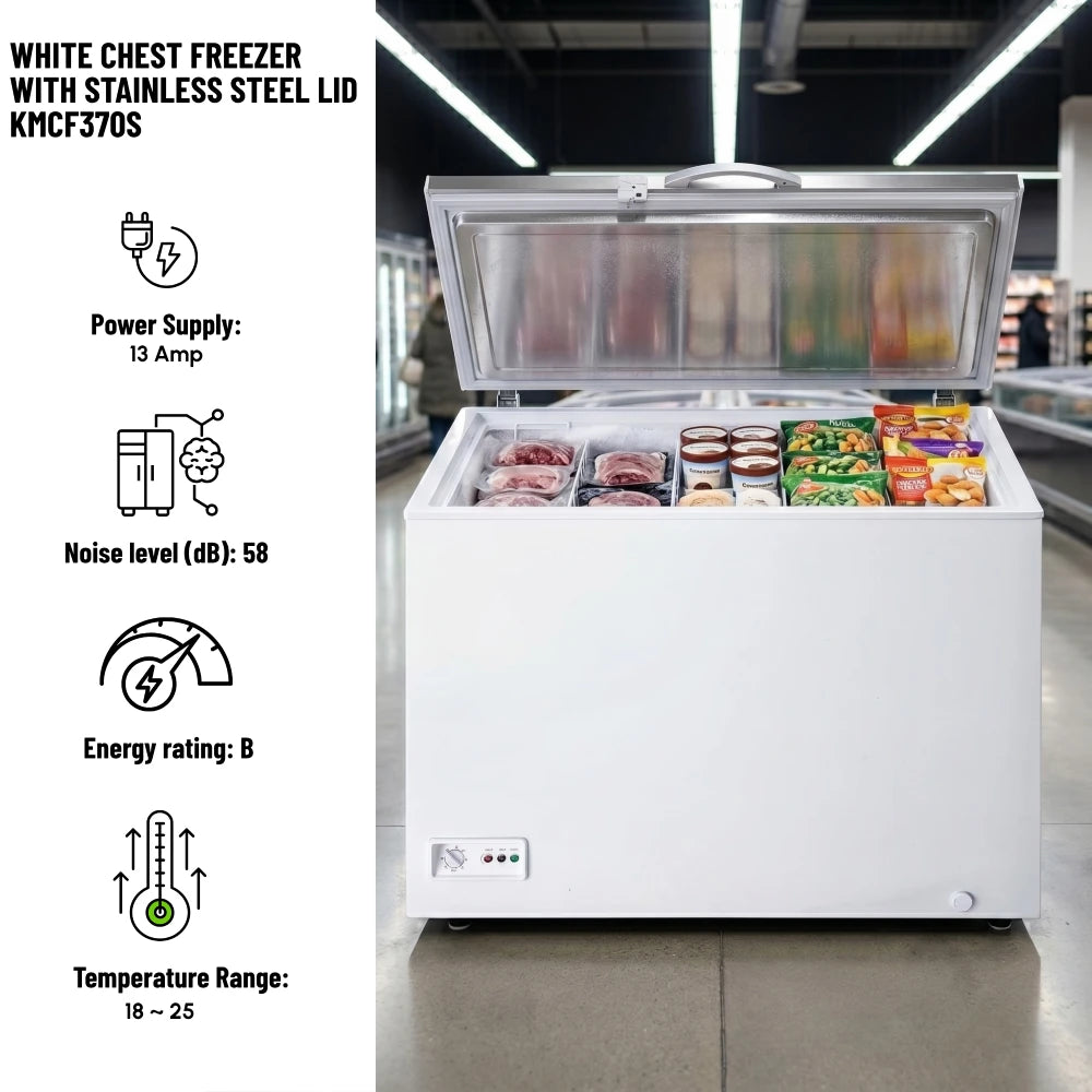 Koolmax KMCF370S Stainless-Steel Lid Chest Freezer
