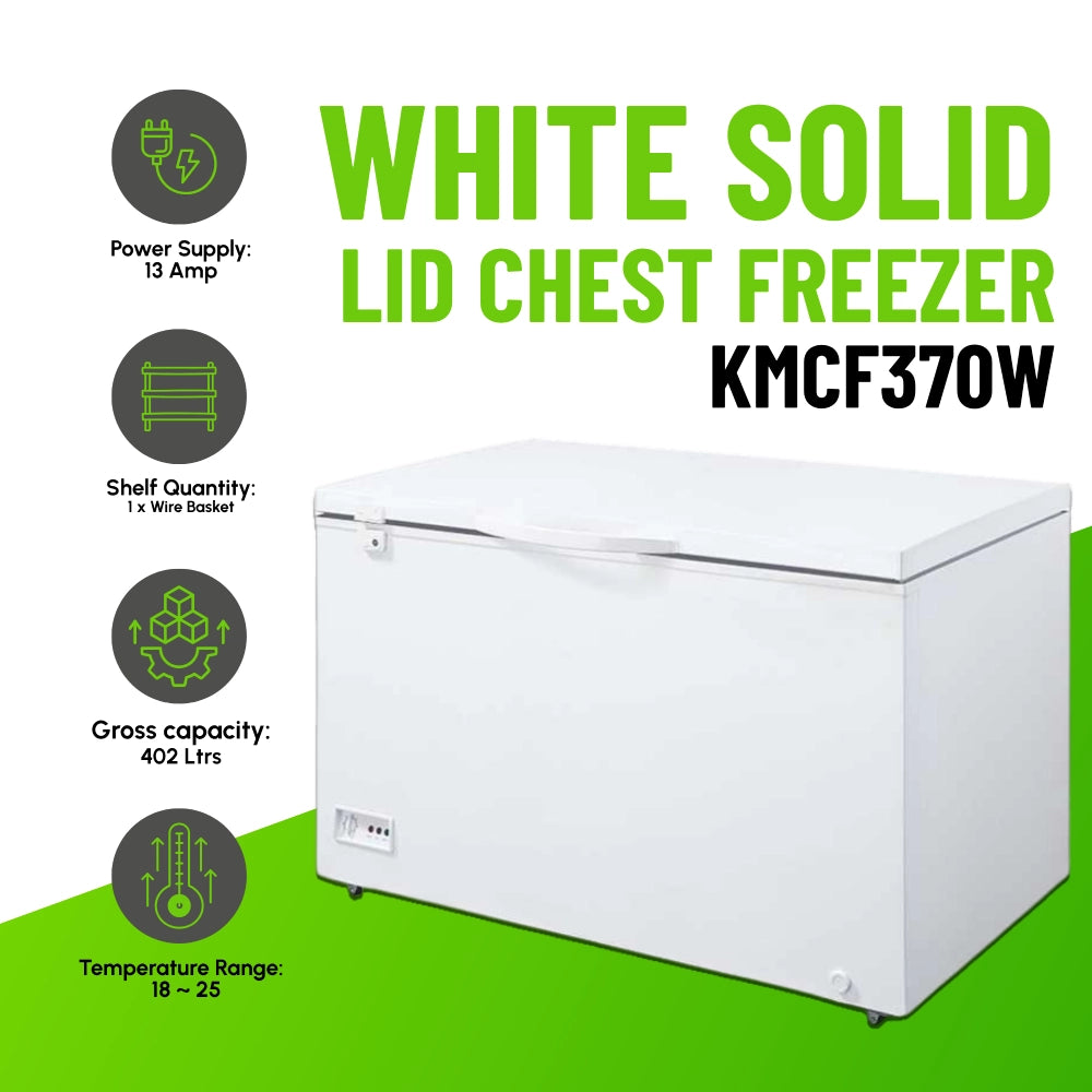 Koolmax KMCF370W White Lid Chest Freezer
