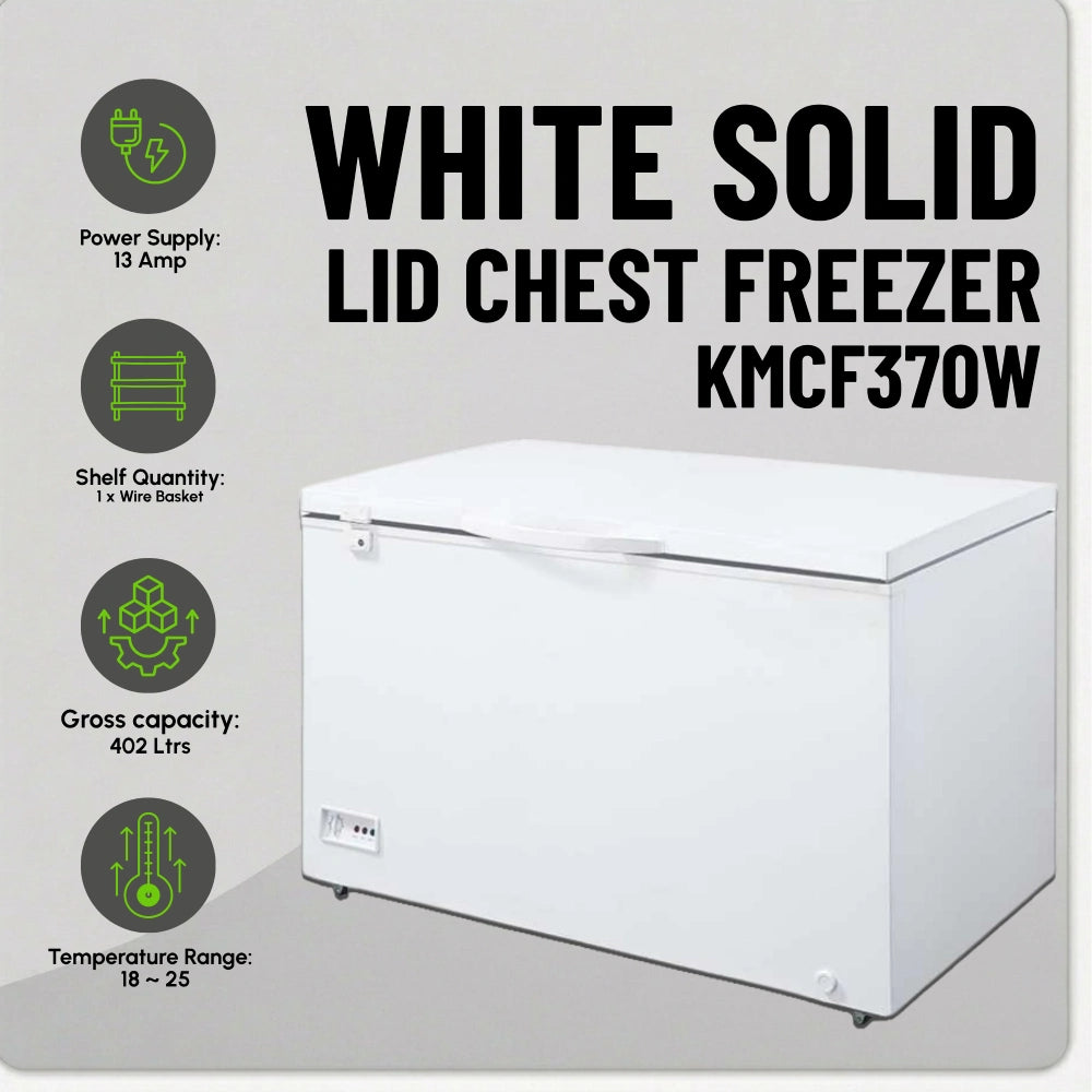 Koolmax KMCF370W White Lid Chest Freezer